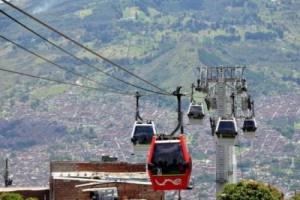 Hillside residents use the metrocable to go to work in the city center.